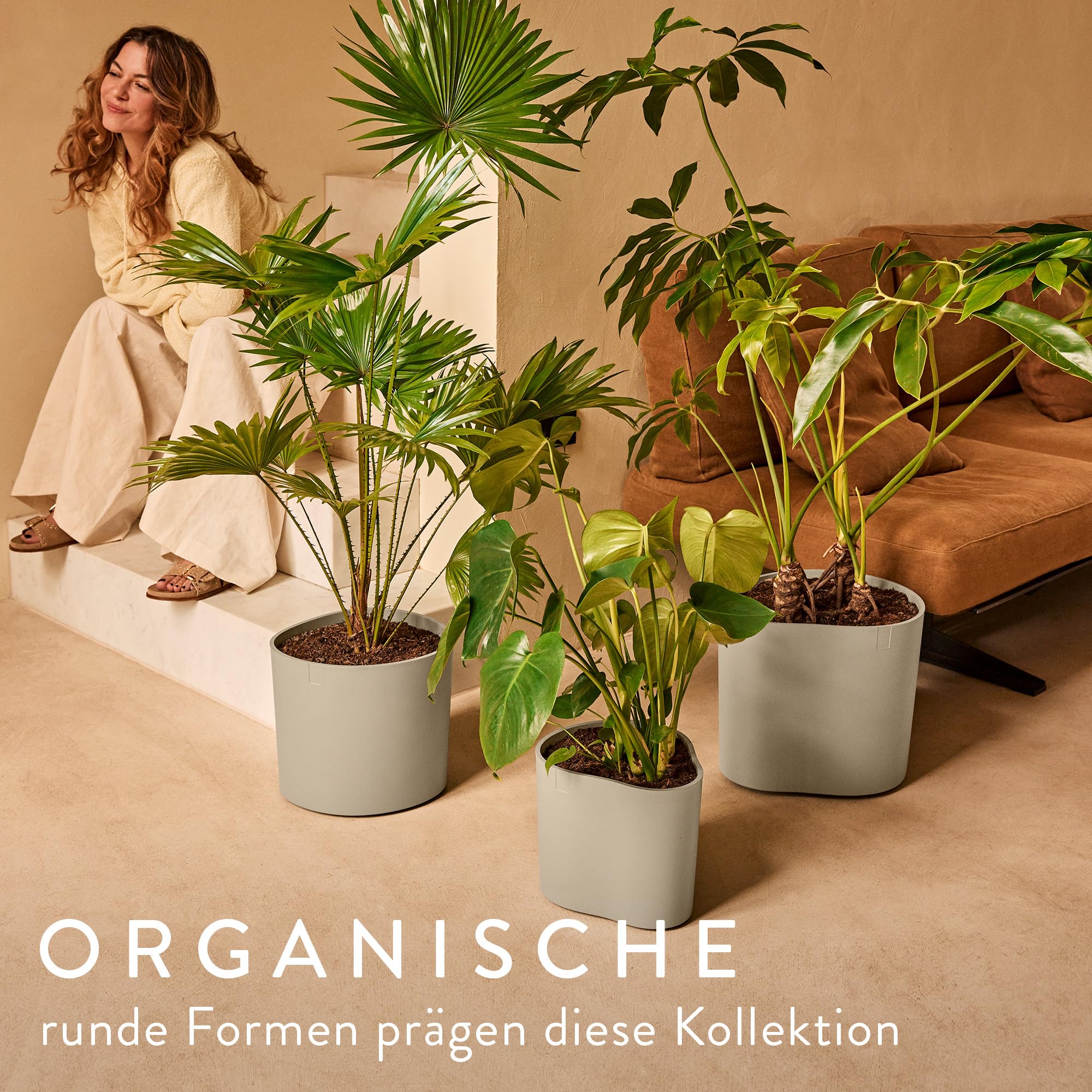 elho eden 35 Blumentopf sanftes Taupe recycelt