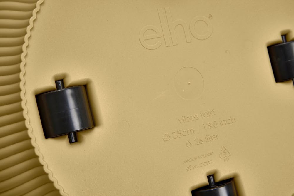 elho Vibes Fold Rund 35 Blumentopf Buttergelb mit Rollen