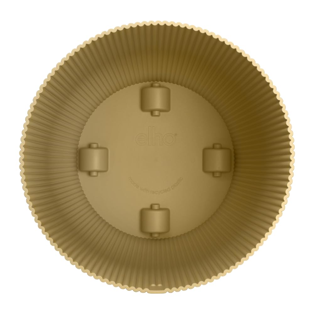 elho Vibes Fold Rund 35 Blumentopf Buttergelb mit Rollen