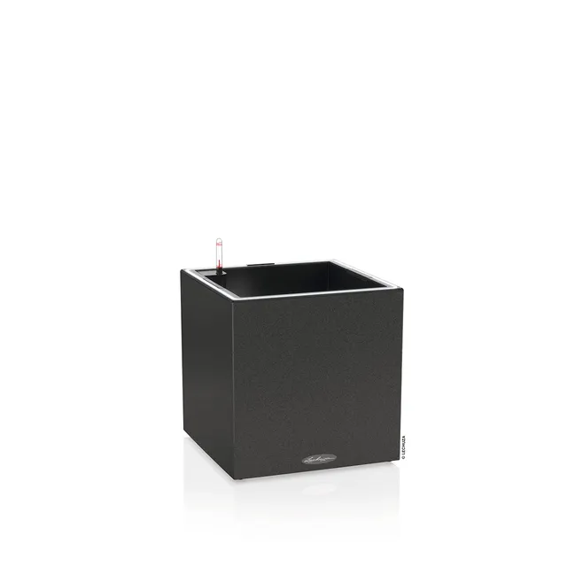 Lechuza Canto Stone 40 LED Low Pflanztopf Graphitschwarz Set