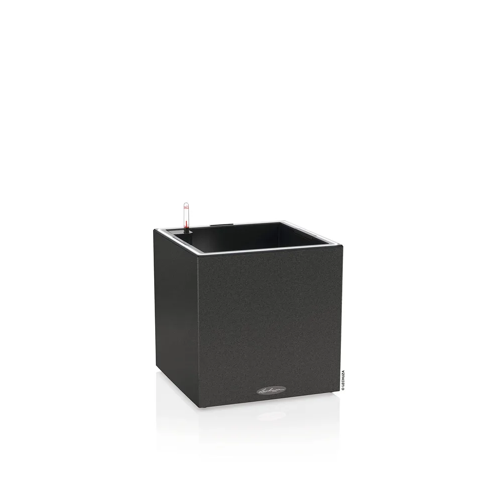 Lechuza Canto Stone 40 LED Low Pflanztopf Graphitschwarz Set
