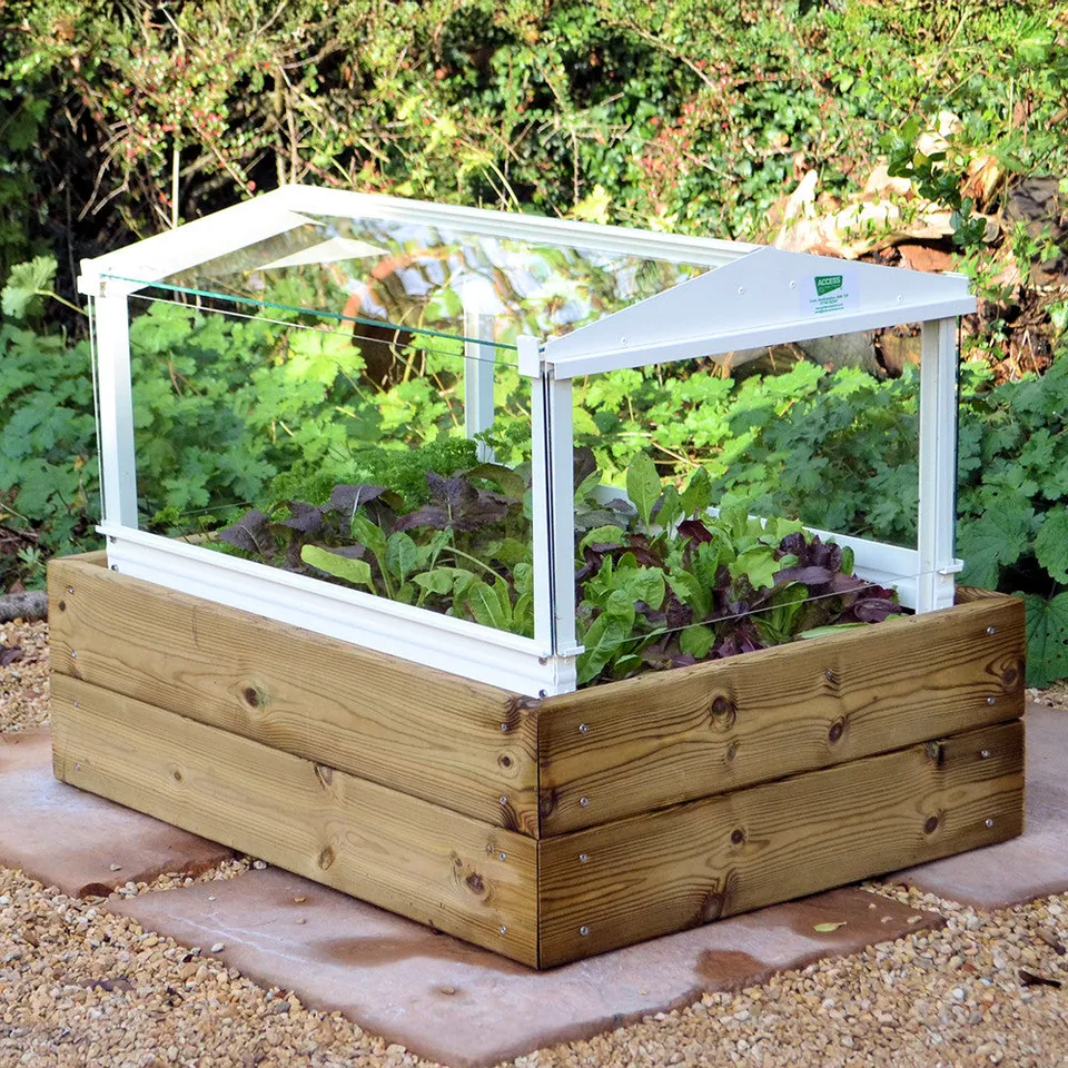 Sarah Raven Gardening Herb & Salad Cloche Planter Pflanzgefäß Holz Glas 84cm