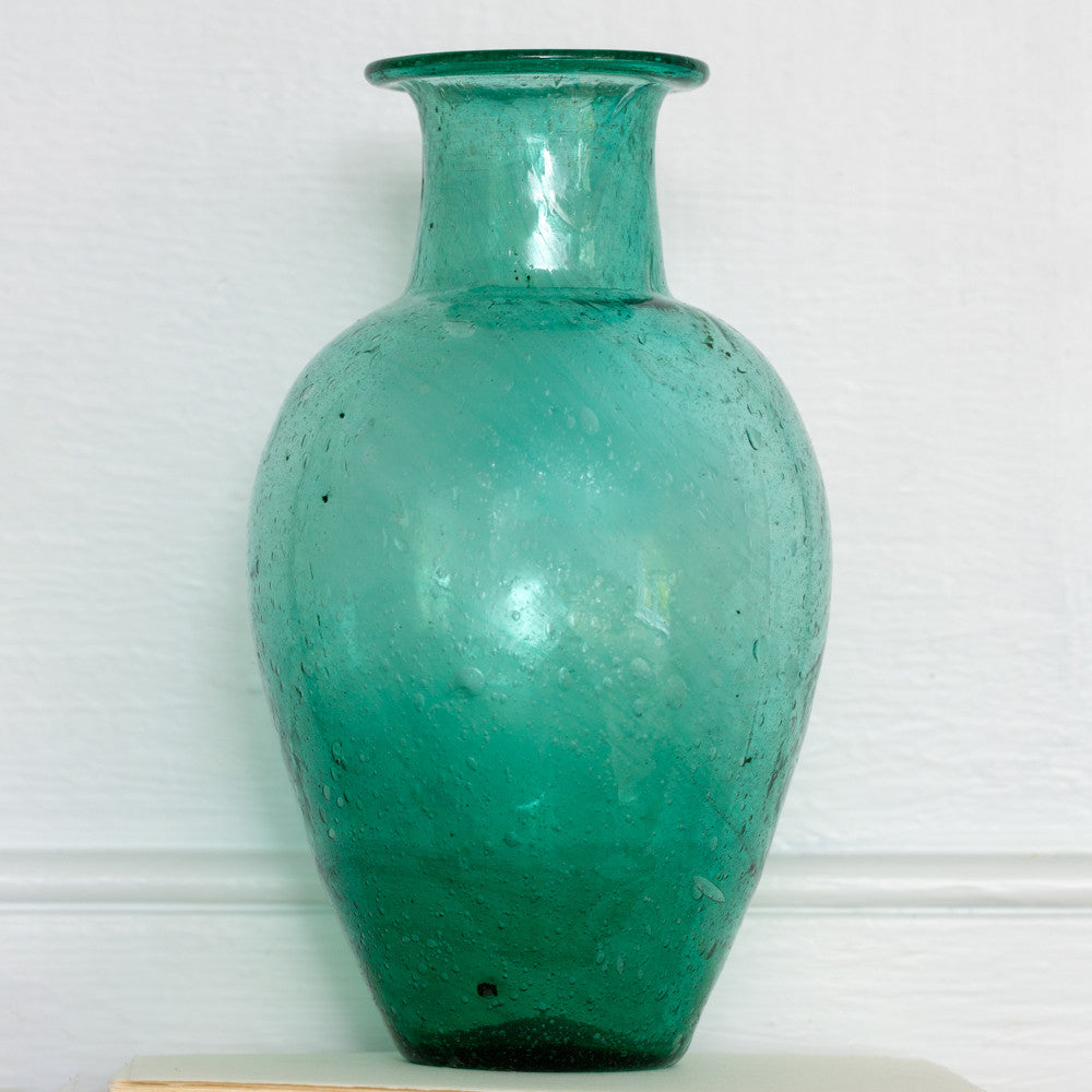 Sarah Raven Gardening Teal Vase Glasvase 16cm Recyclingglas