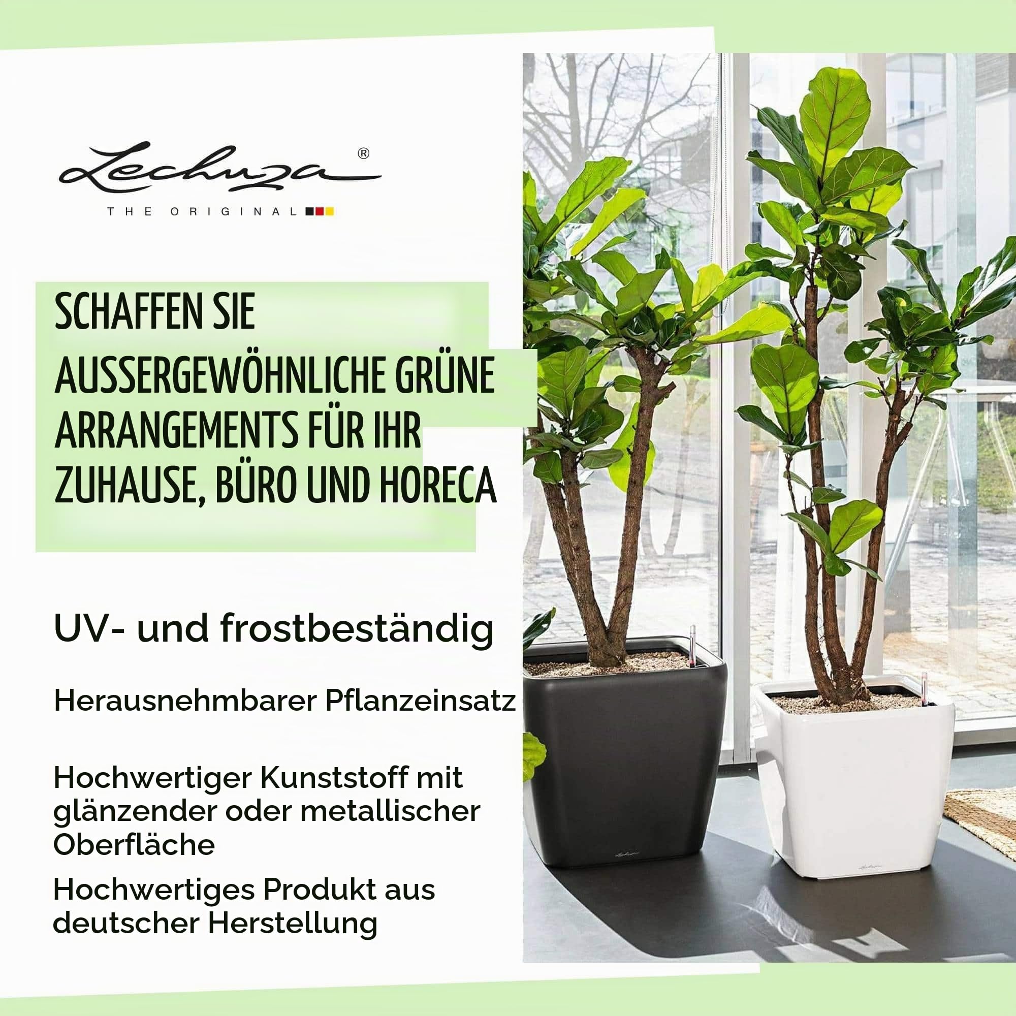 Lechuza Quadro Premium LS 50 Pflanztopf Taupe Hochglanz