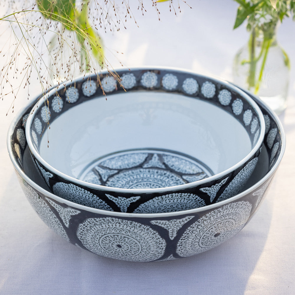 Sarah Raven Inca Charcoal Bowl Schüssel Medium 25cm Keramik