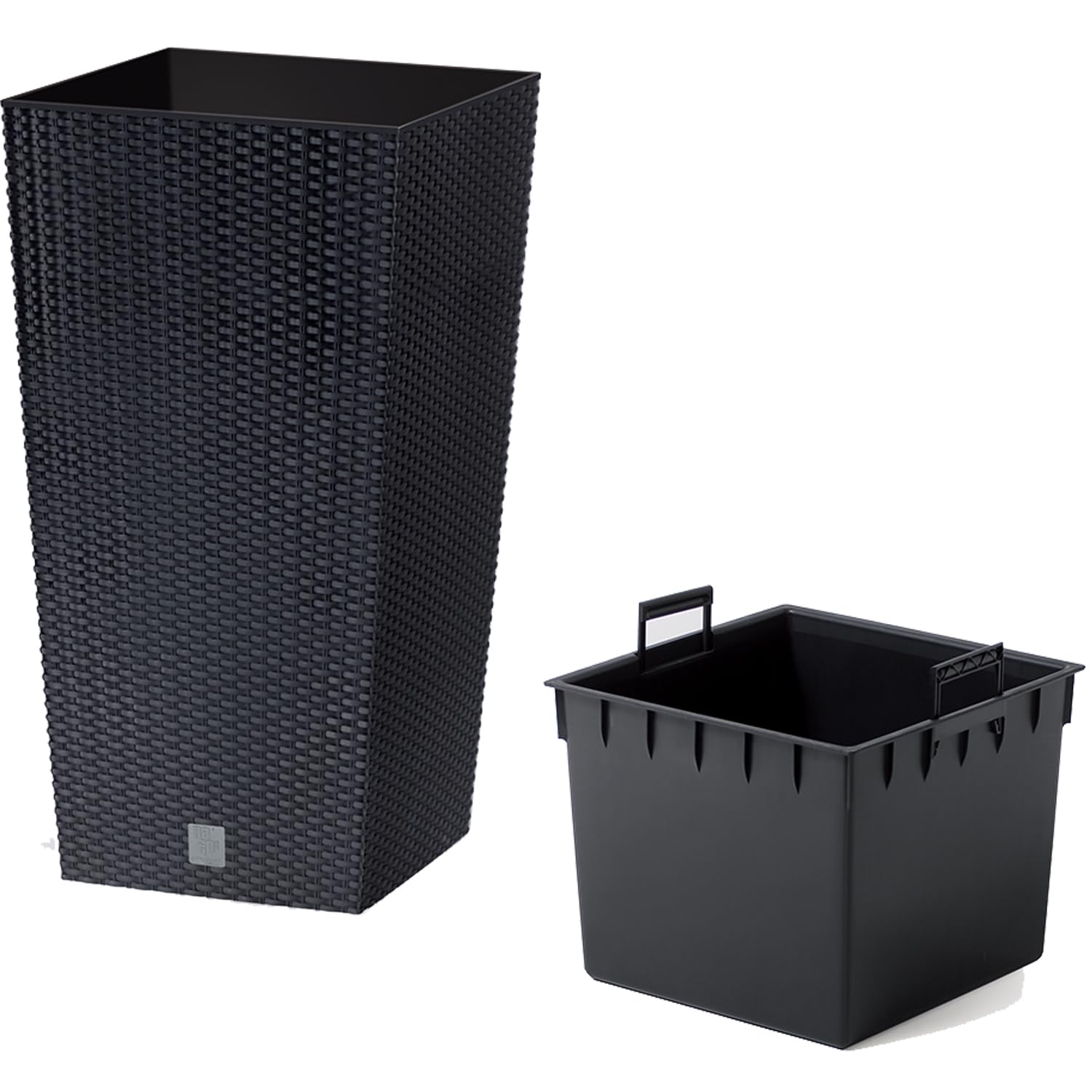 Prosperplast Rato Blumentopf anthrazit 50 cm Rattan