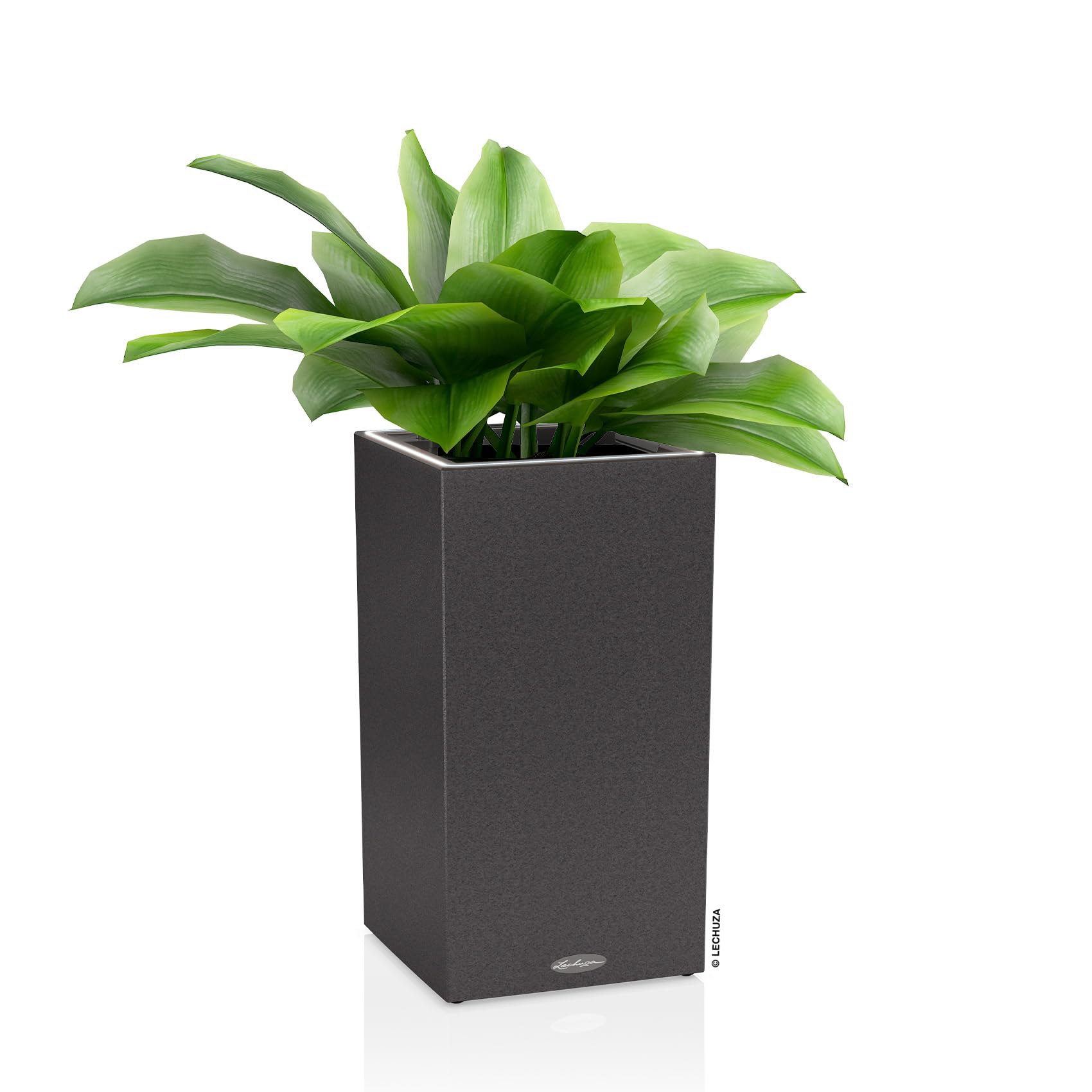 Lechuza Canto Stone 30 high LED Pflanzgefäß graphit 56 cm