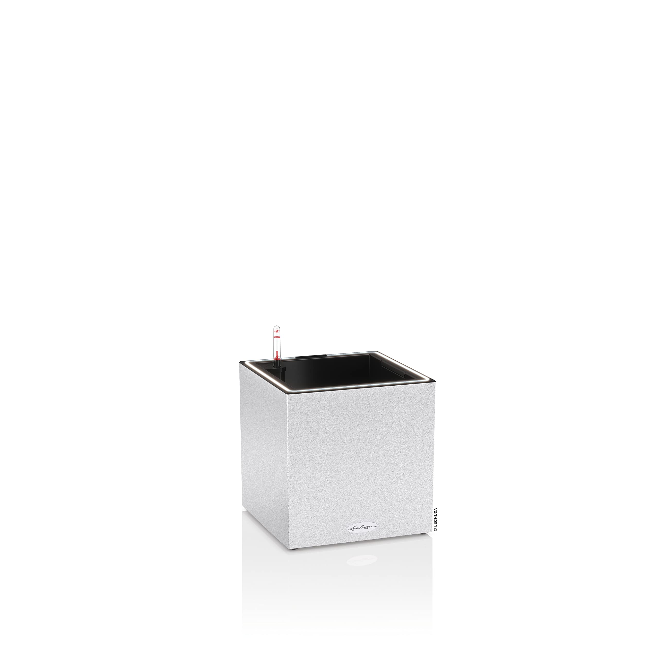 Lechuza Canto Stone 30 Low LED Pflanzgefäß quarzweiß 12 L