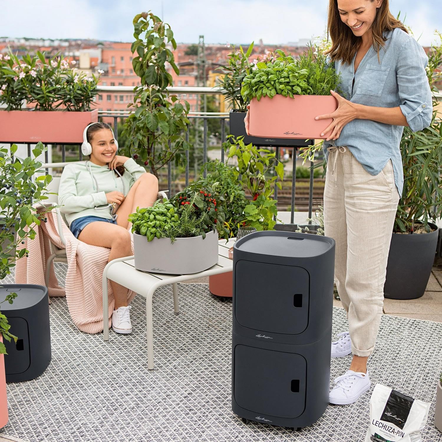 Lechuza Pila Storage Aufbewahrungsbox schiefergrau 35x35