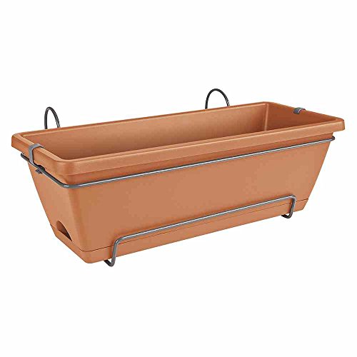elho Barcelona All-In-1 Pflanzkasten 50 Tonrot mit Halterung