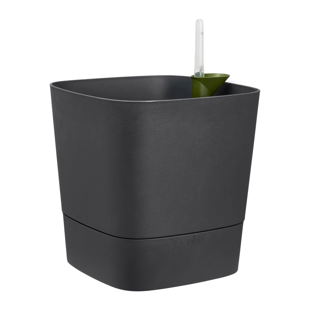 elho Aqua Care Quadrat 30 Blumentopf Holzkohlengrau Bewässerung