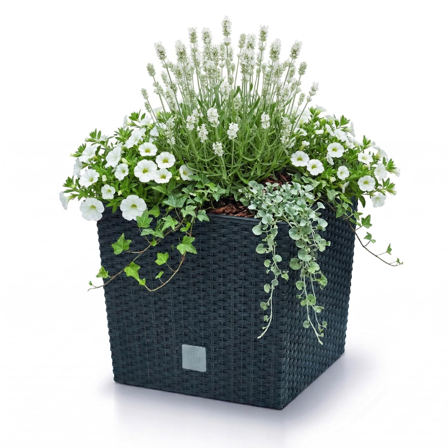 Prosperplast Rato Blumentopf anthrazit 40cm eckig mit Einsatz