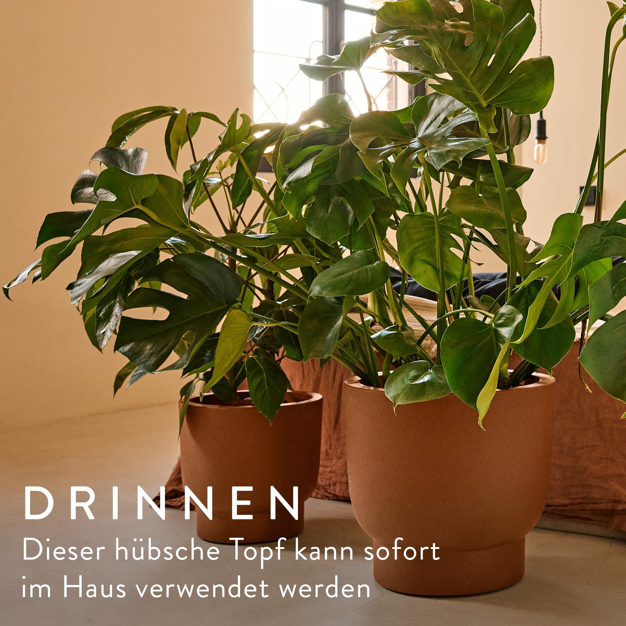 elho Amber Grail Blumentopf 40 cm Caramel recycelt groß