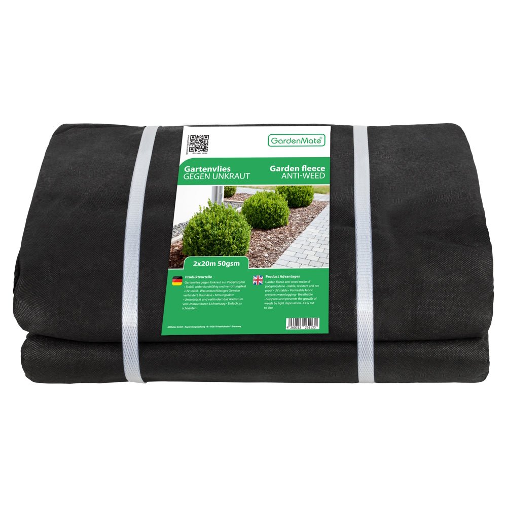 GardenMate Unkrautvlies 50g/m² Gartenvlies 2x10m wasserdurchlässig