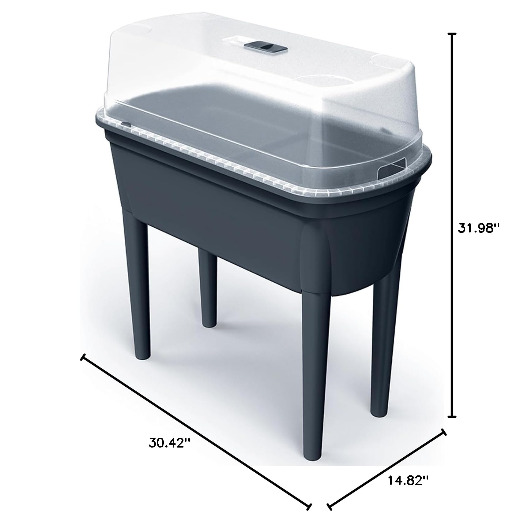 Prosperplast Bloomo Hochbeet Anthrazit 78 cm mit Deckel