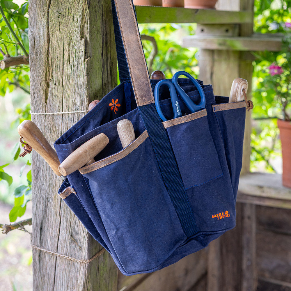 Sarah Raven Gardening Canvas Bucket Tool Bag Gartentasche 30 cm