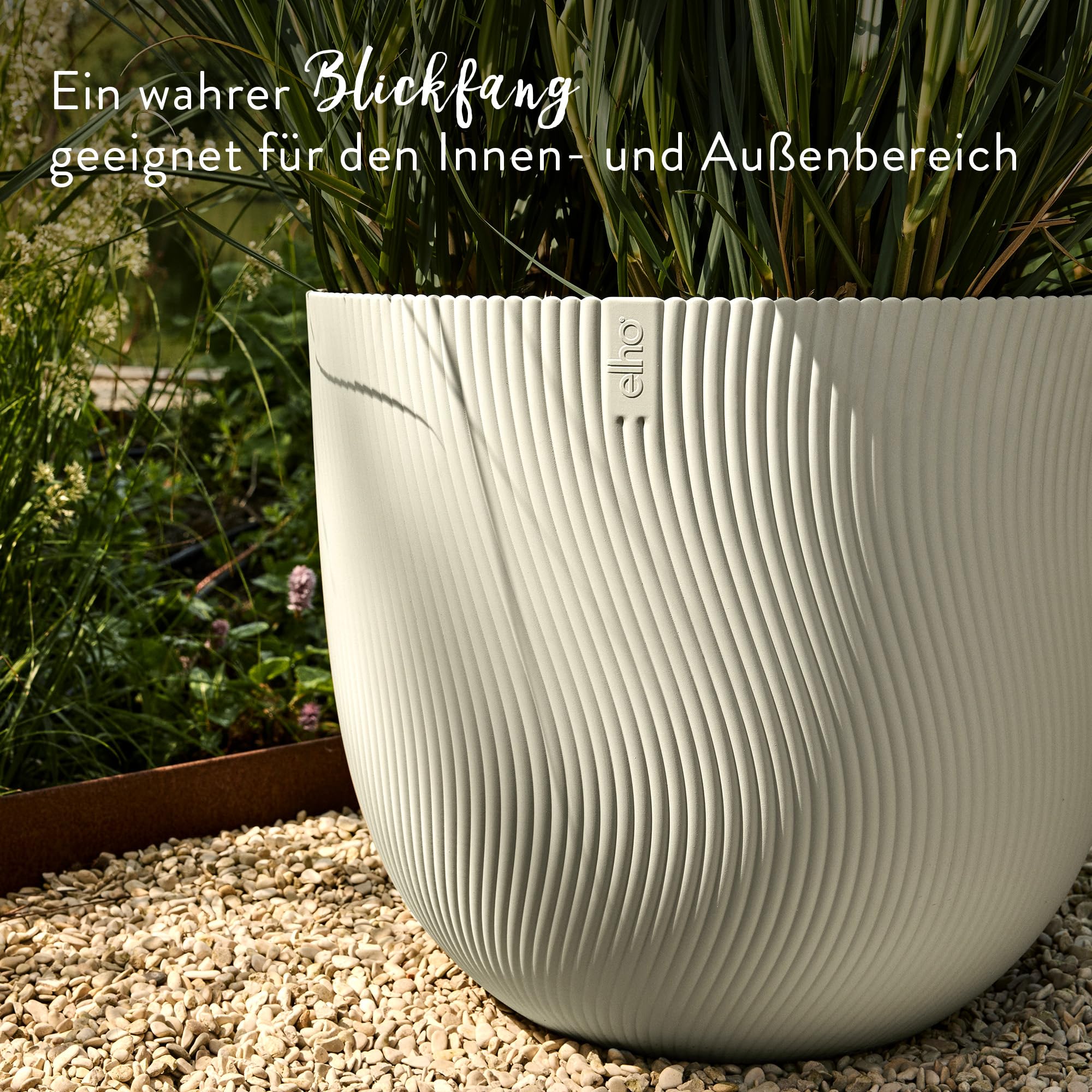 elho Sereh Rund 47 cm Blumentopf Mushroom Beige frostbeständig