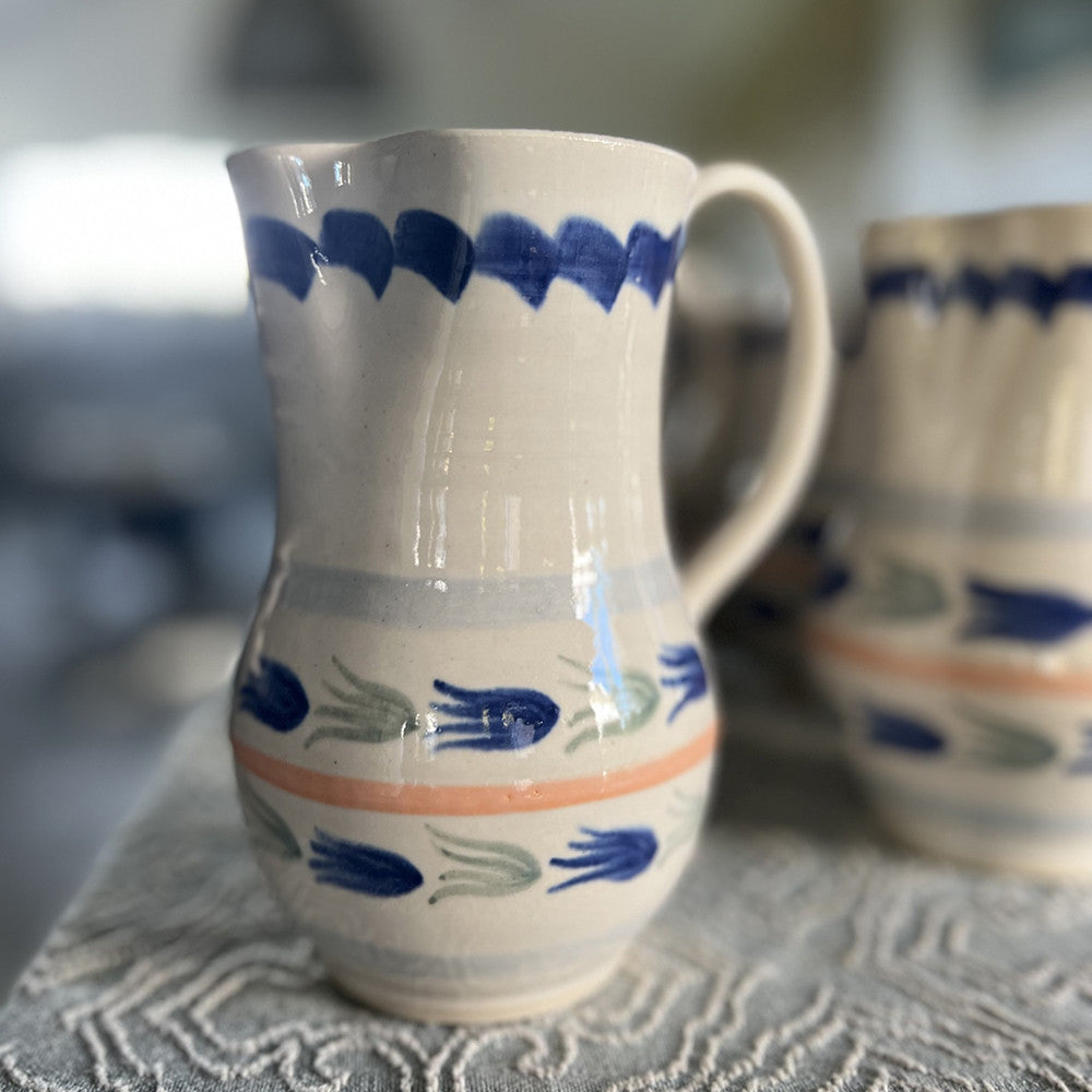 Sarah Raven Blue Green Jug Keramikkanne 1 Stück blau 16cm