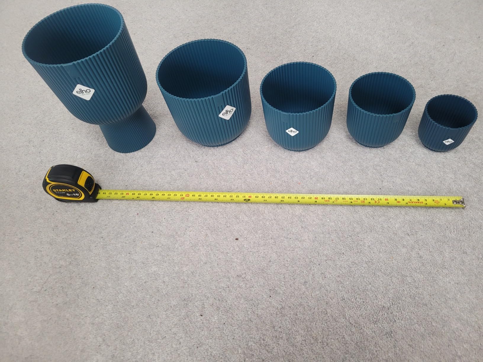 elho Vibes Fold Blumentopf Set 5-tlg tiefes Blau recycelt