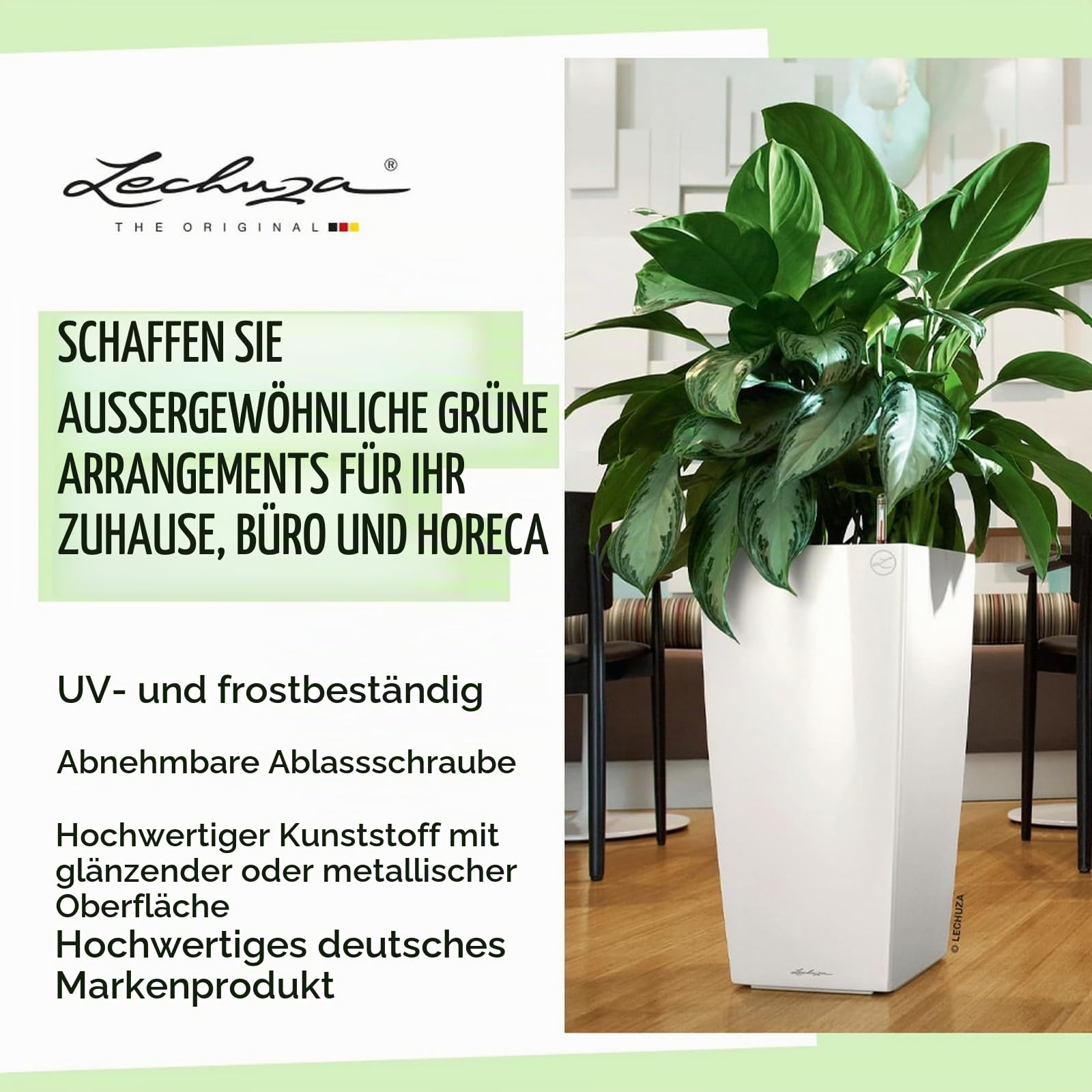 Lechuza CUBICO Premium 40 Pflanzgefäß silber metallic 75 cm