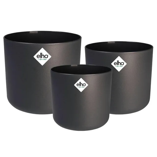 elho B.for Soft Rund Blumentopf 18 Anthracite 3er Set Innen