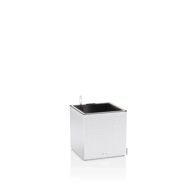 Lechuza Canto Stone 30 Low LED Pflanzgefäß quarzweiß 12 L