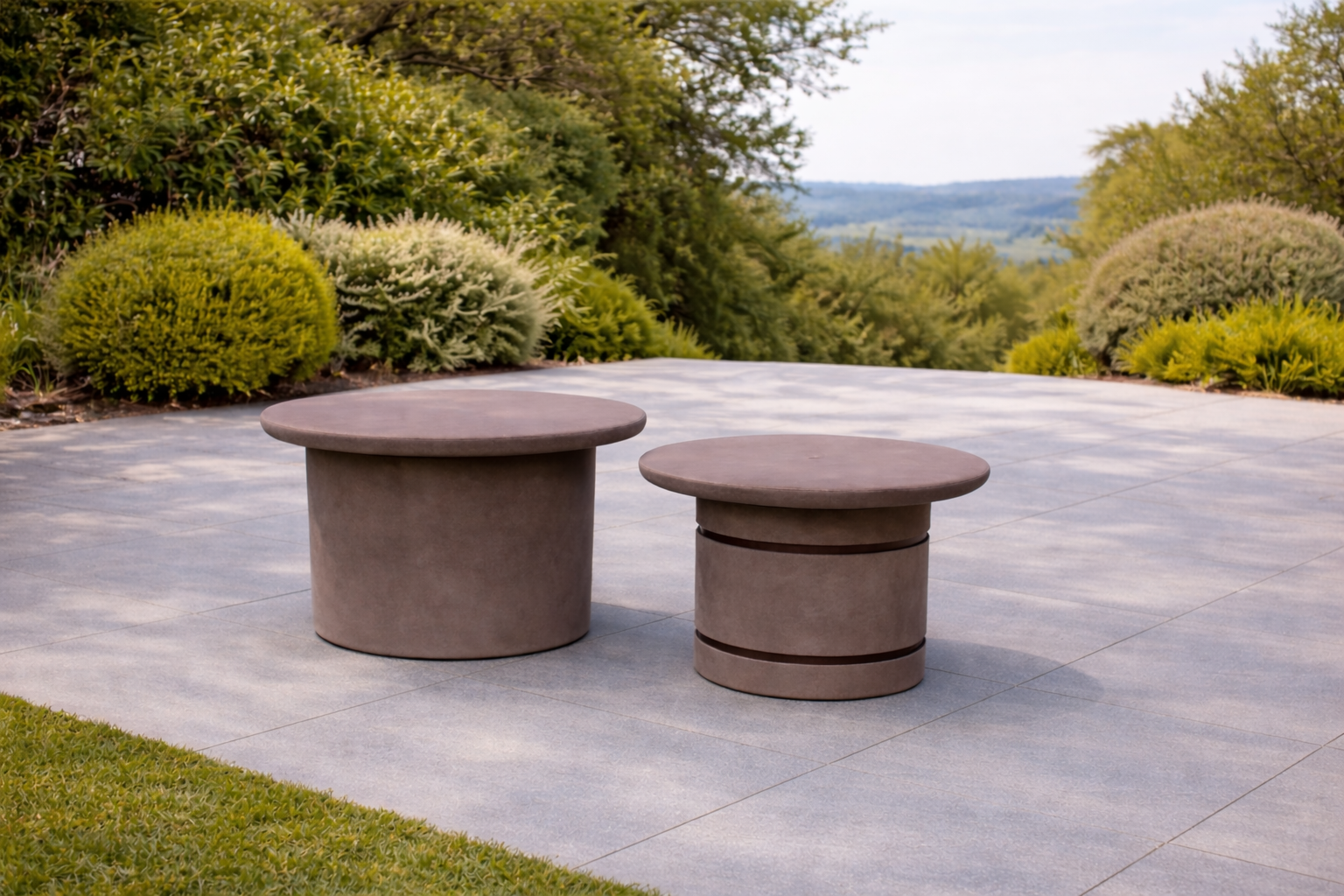 Serralunga Burano Beistelltisch Moleskin Rose rund