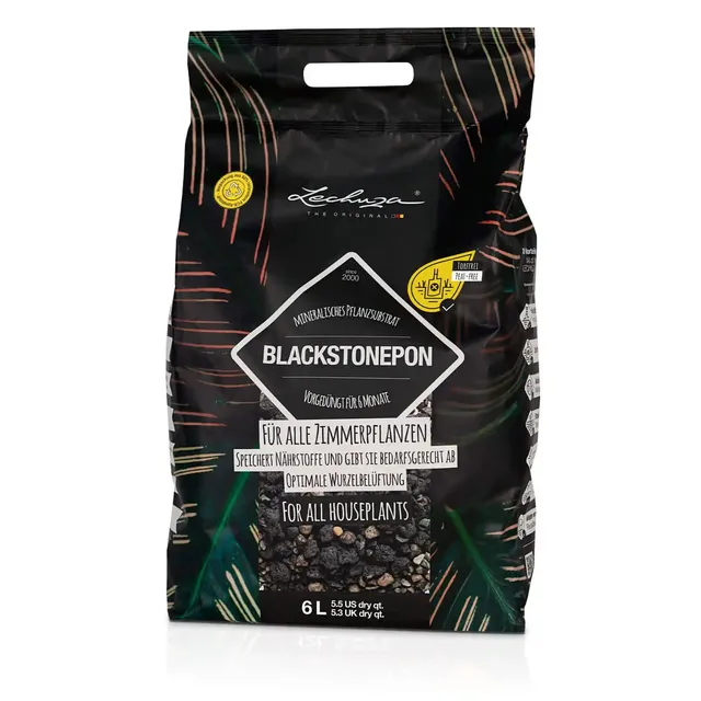 Lechuza Blackstonepon Pflanzsubstrat 6 Liter torffrei schwarz