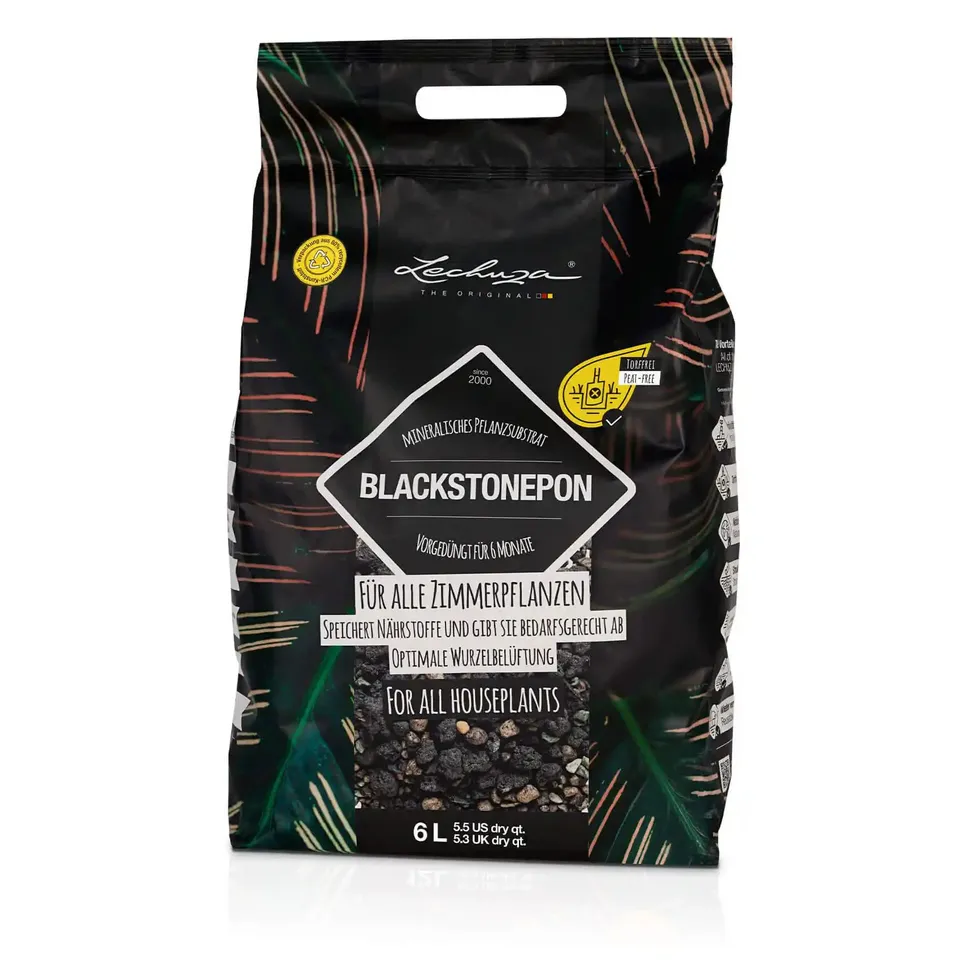 Lechuza Blackstonepon Pflanzsubstrat 6 Liter torffrei schwarz