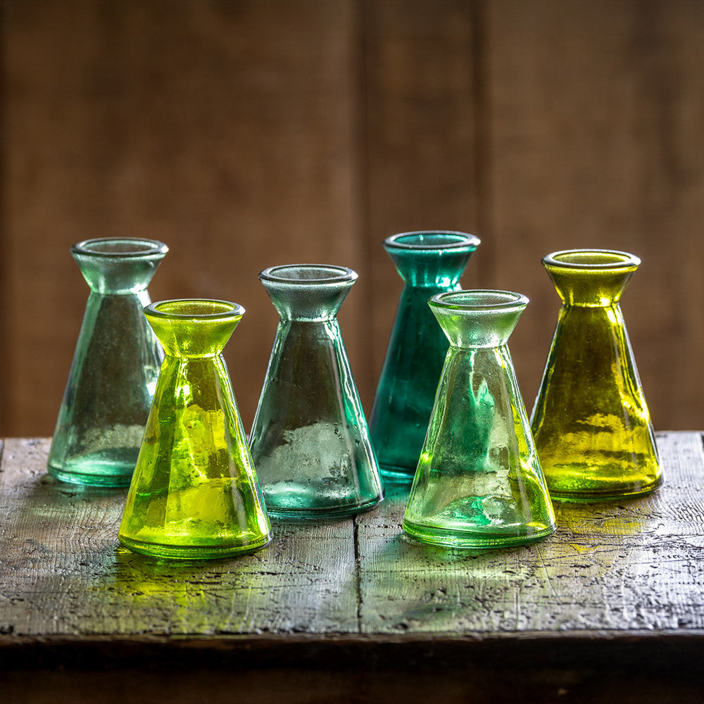 Sarah Raven Asolo Vasen Glas 6er Set Grün 11cm Recyclingglas