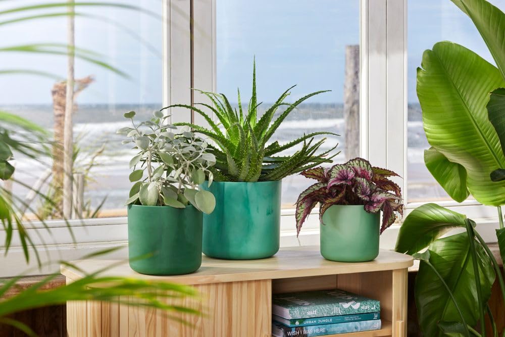 elho Ocean Collection Blumentopf 3er-Set Pazifikgrün recycelt