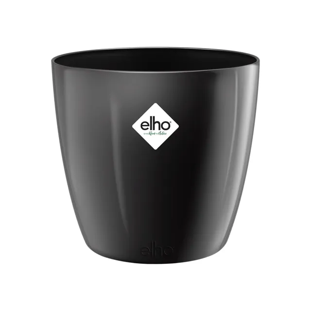elho Brussels Blumentopf 22cm schwarz metallic rund für innen