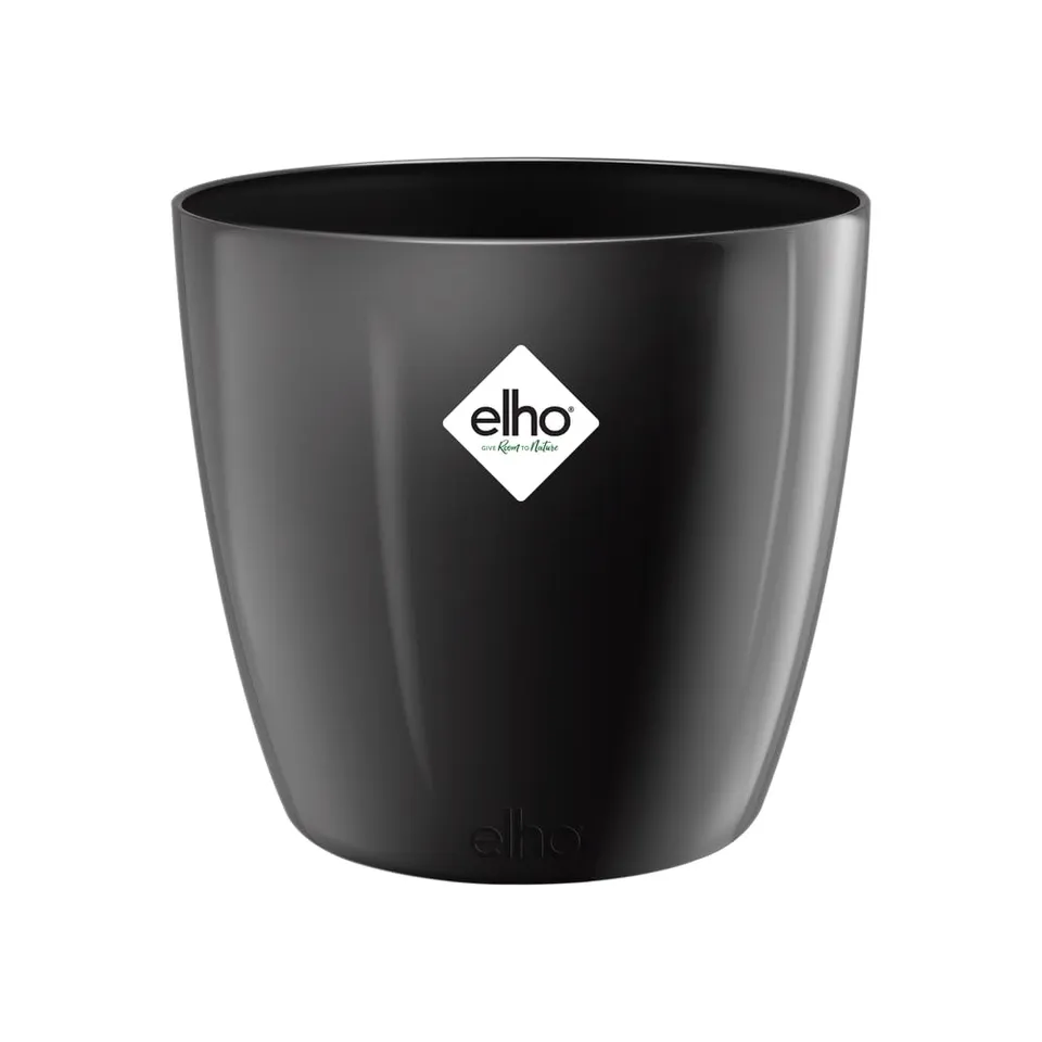 elho Brussels Blumentopf 22cm schwarz metallic rund für innen