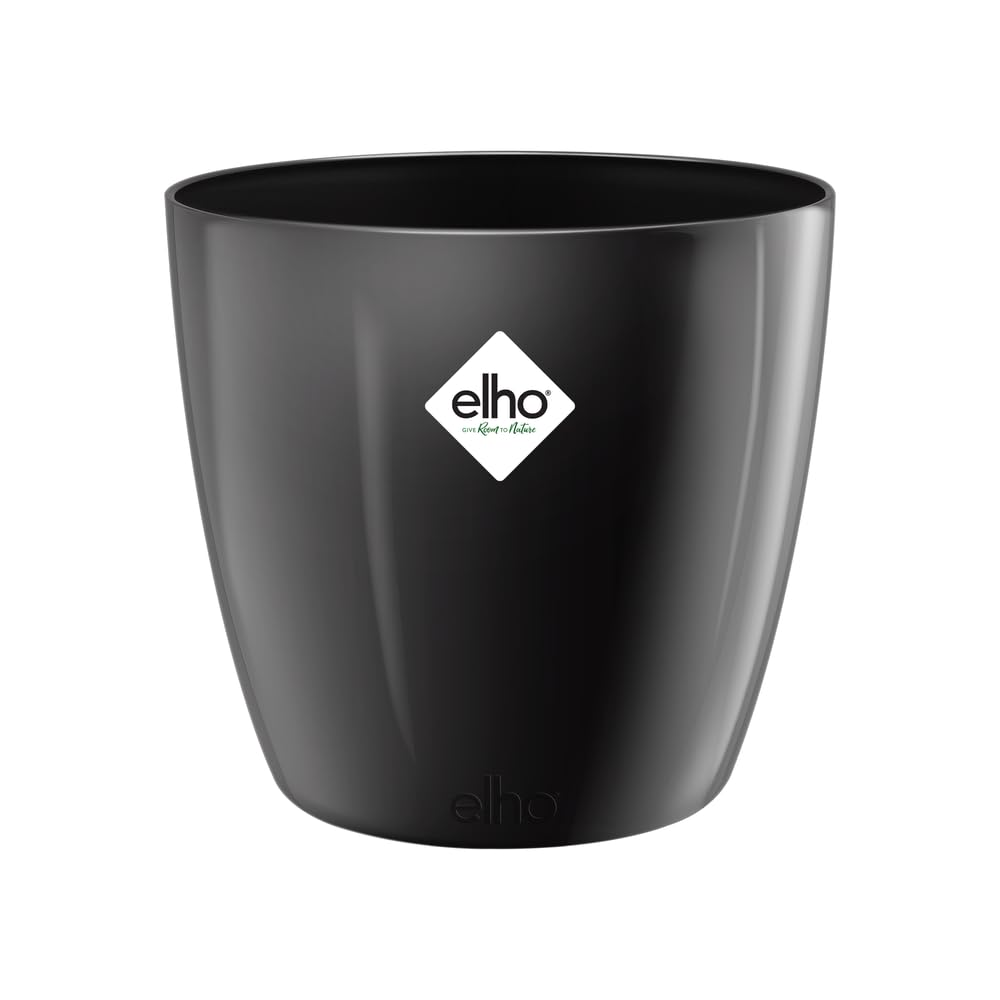 elho Brussels Blumentopf 22cm schwarz metallic rund für innen