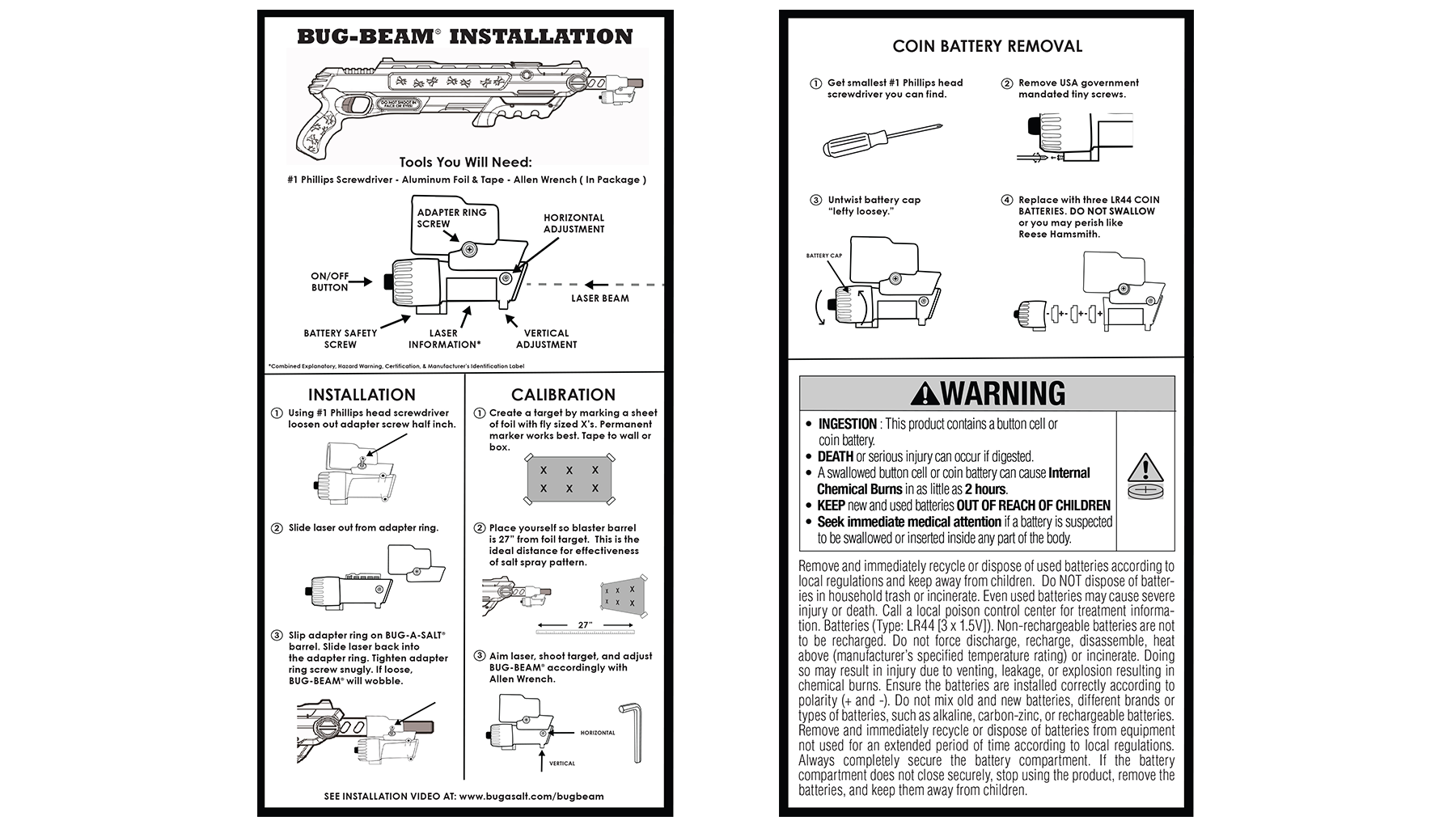 Bug-A-Salt Accessories Bug-Beam Adapter Kit Laser