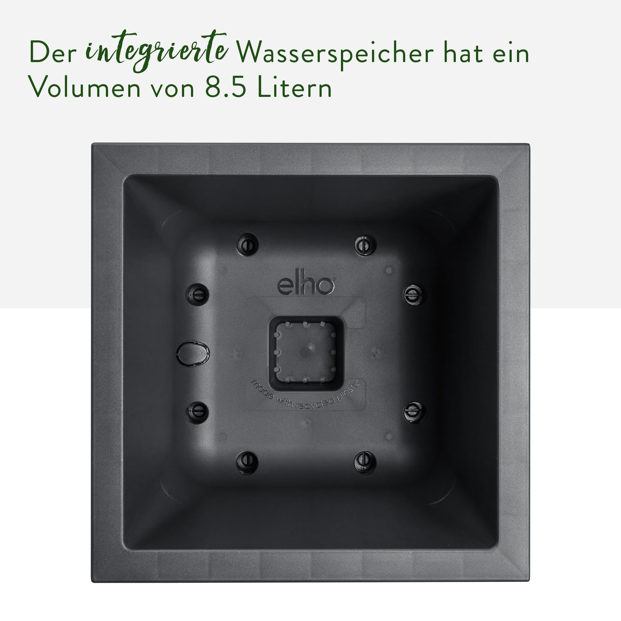 elho Vivo Next Quadrat 40 Pflanztopf schwarz mit Rollen