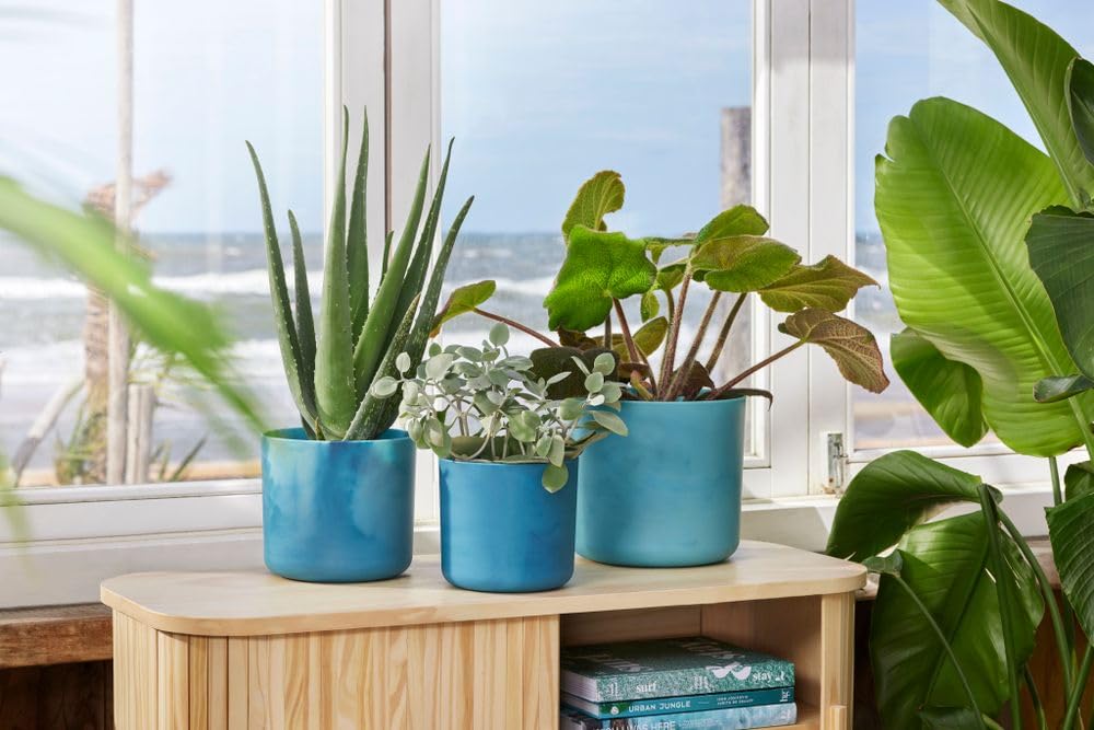 elho Ocean Collection Rund 22 Blumentopf Atlantikblau recycelt