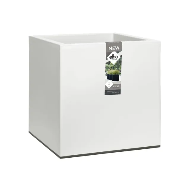 elho Vivo Square Blumenkasten Weiß 40 cm mit Rollen