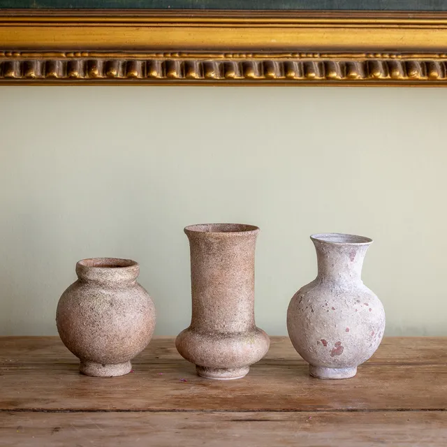 Sarah Raven Tutankhamun Vase Steingut Set Vintage-Optik 3/5 Stück