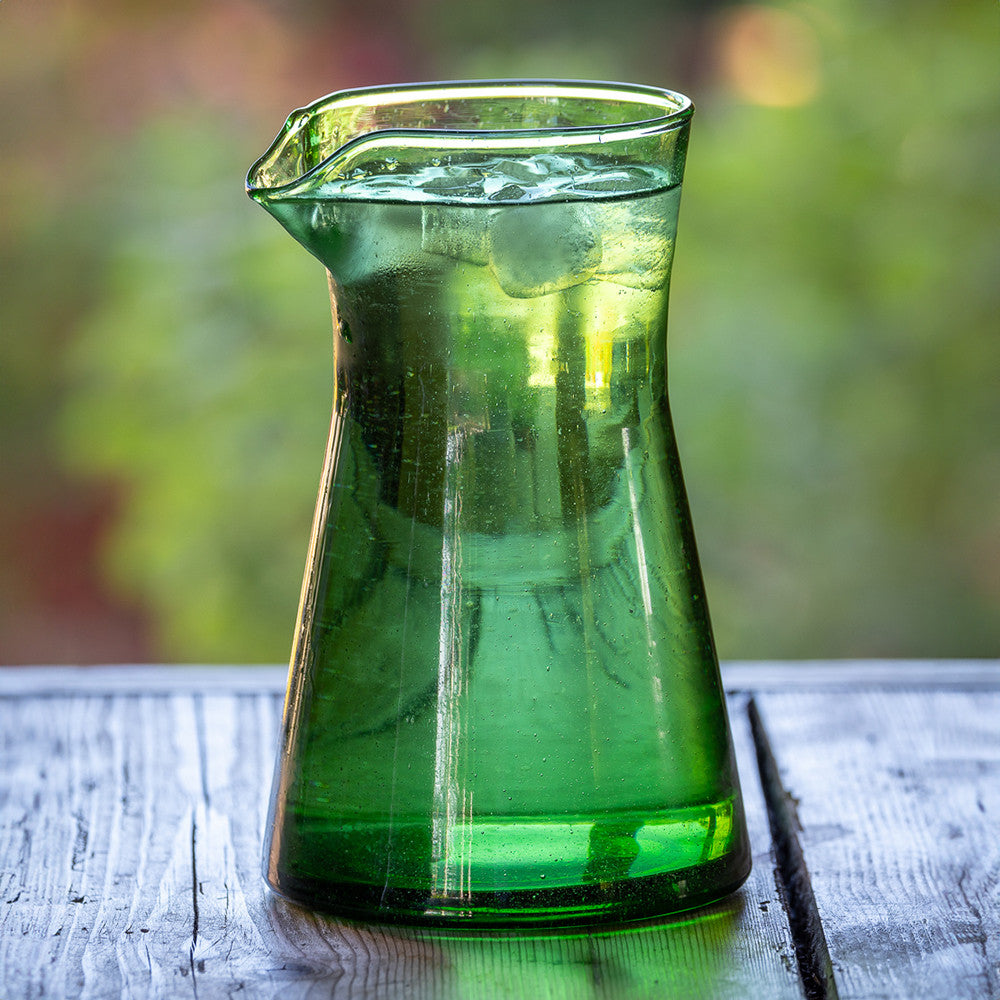 Sarah Raven Green Moroccan Glas Krug 1 L Grün 19 cm