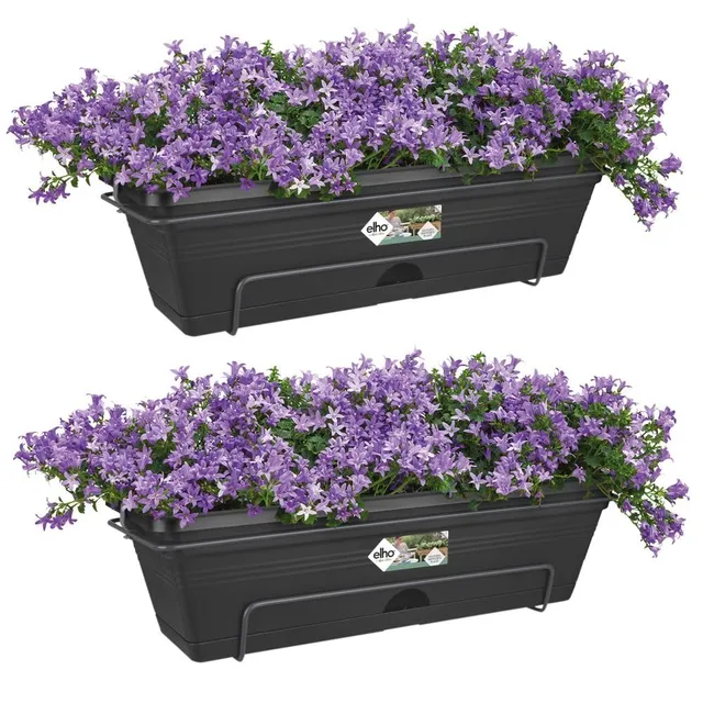 elho Green Basics Trough 50 Balkonkasten Living Schwarz 2er Set