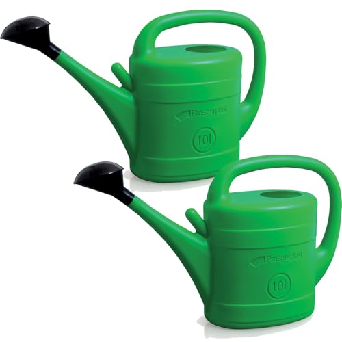 Prosperplast Classico Gießkanne 10 Liter grün 2er Set mit Brause