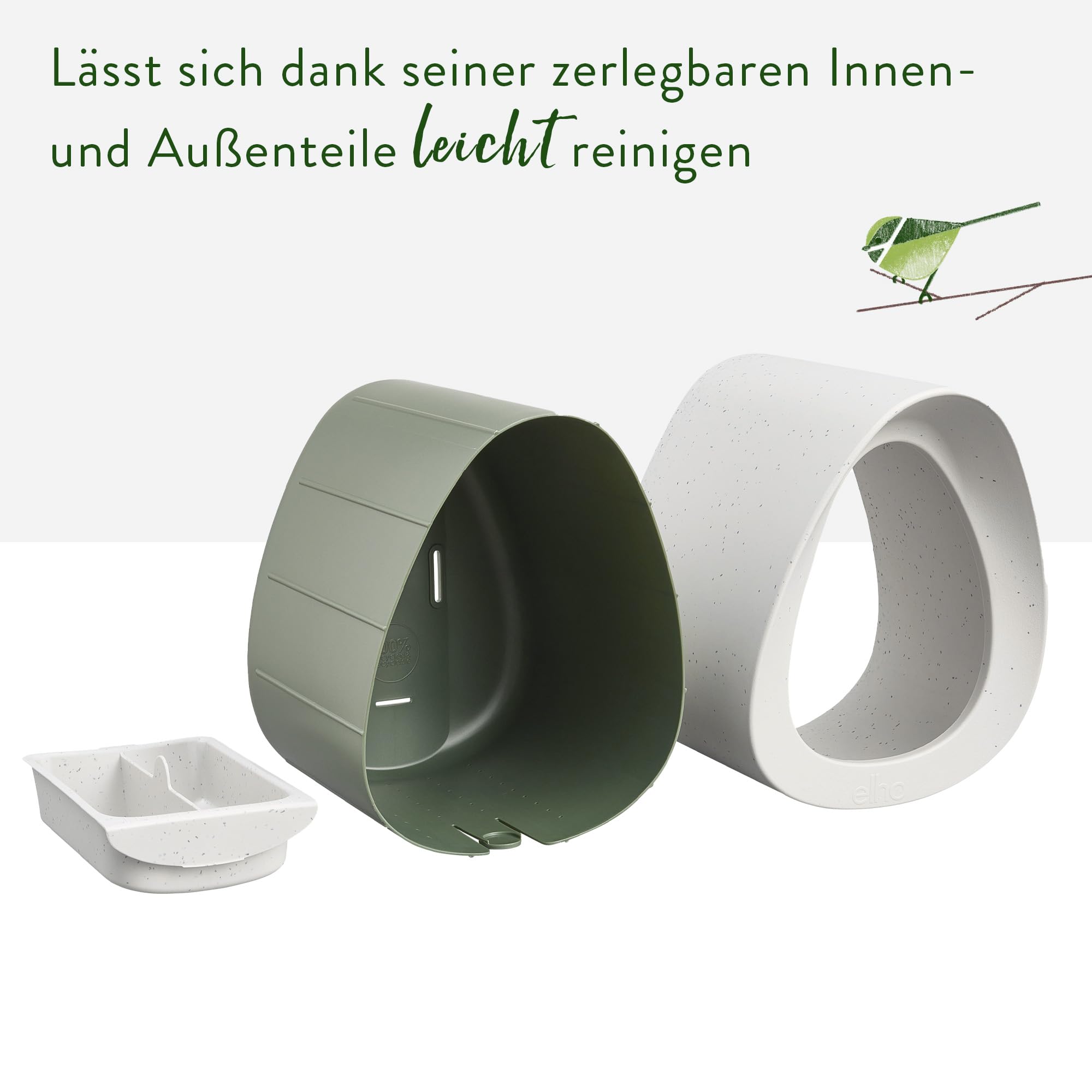 elho Essential Vogelfutterhaus 18 cm Fibrous Grey