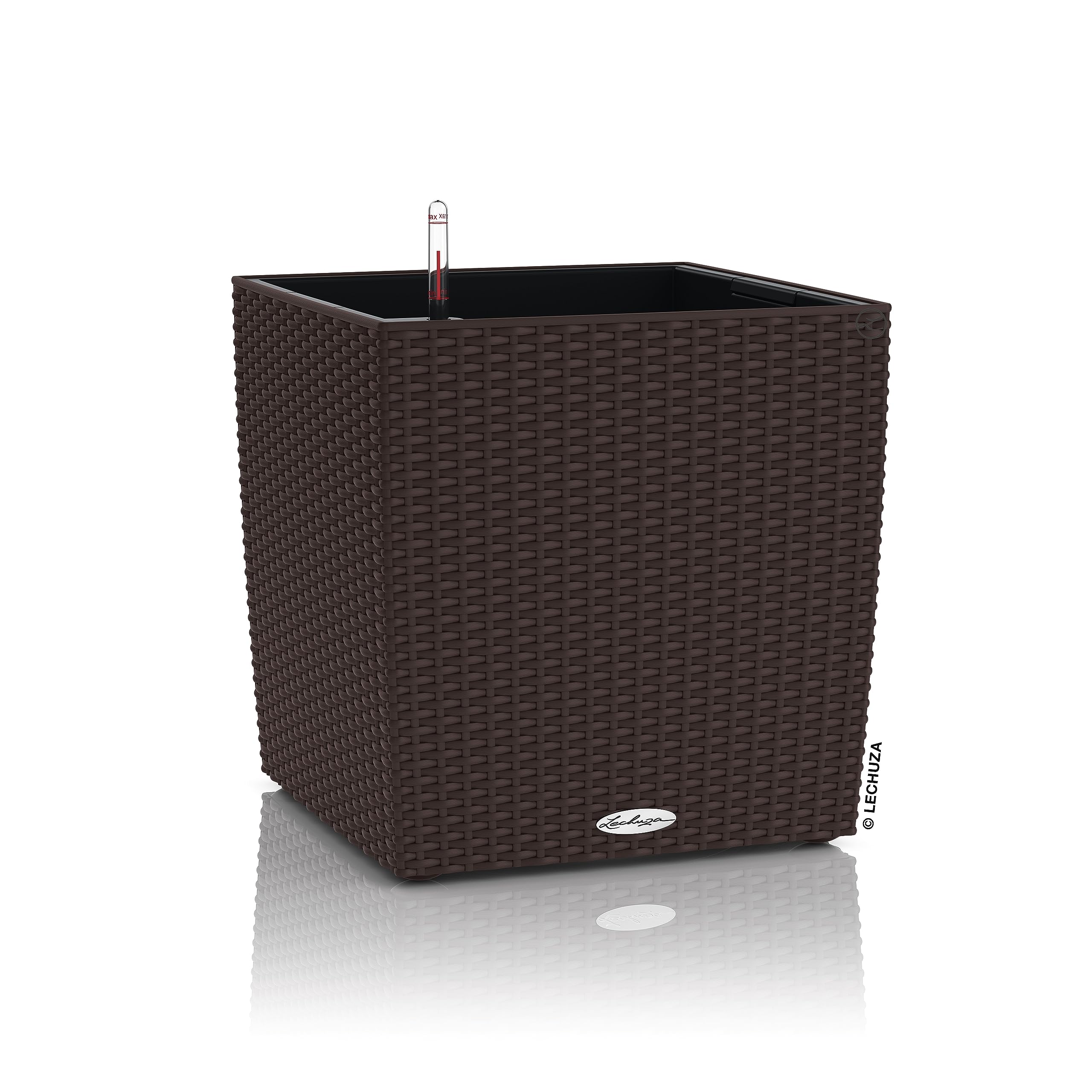 Lechuza Cube Cottage 50 Pflanzgefäß Granit Flechtoptik