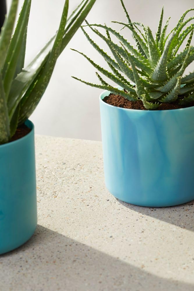 elho Ocean Collection Rund 22 Blumentopf Atlantikblau recycelt