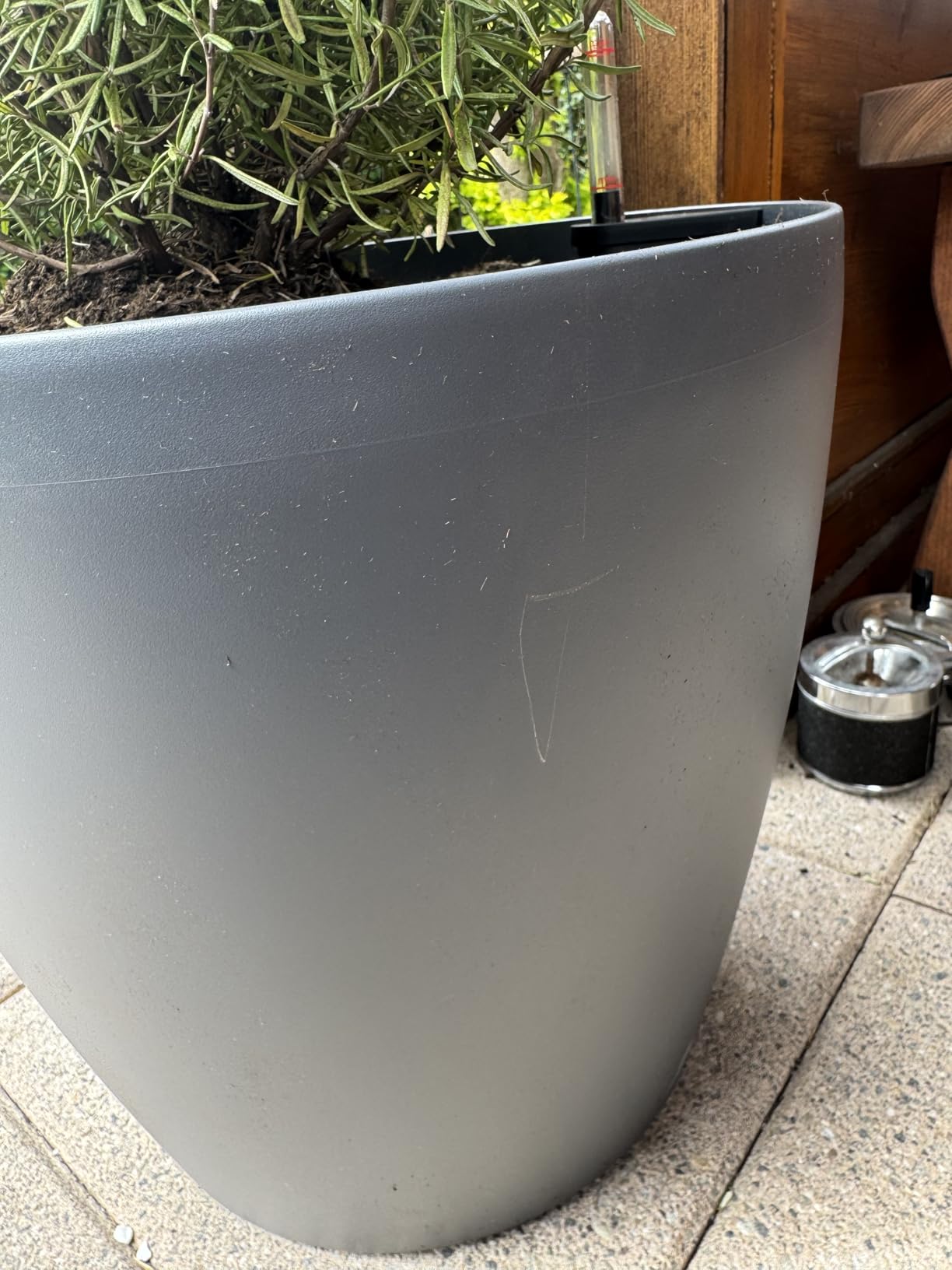 Lechuza Classico Color 43 Pflanztopf schiefergrau mit Bewässerung