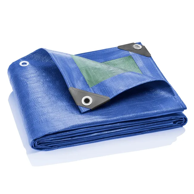 GardenMate Abdeckplanen Plane 90g 2m x 3m Grün-Blau Ösen