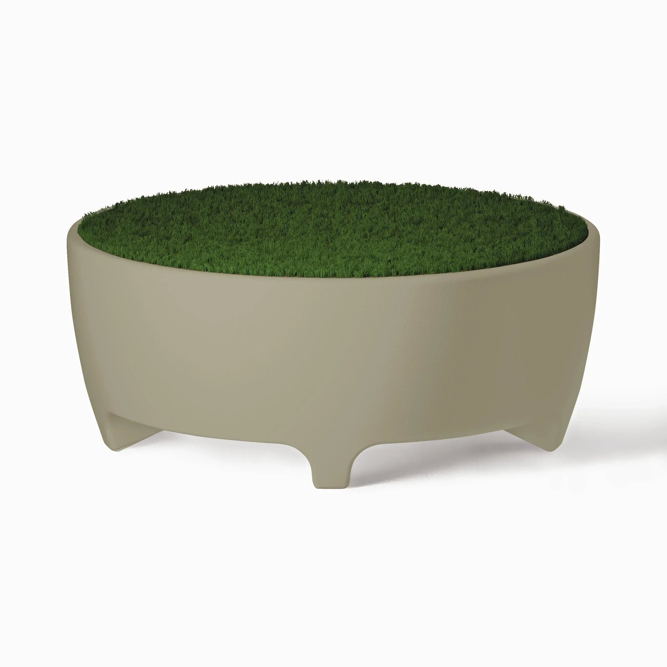 Serralunga Oasis Pouf Hocker Weiß rund Tisch